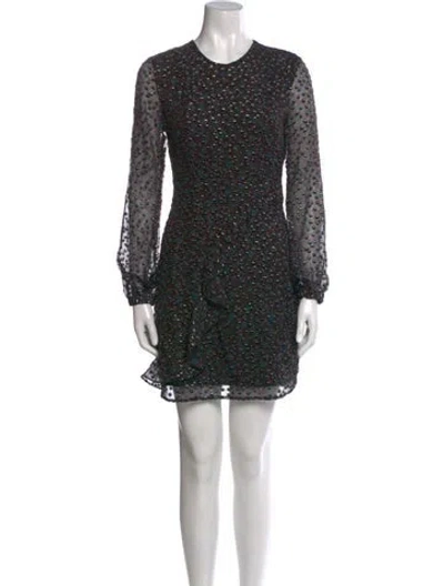 Pre-owned Maje Crew Neck Mini Dress In Multi