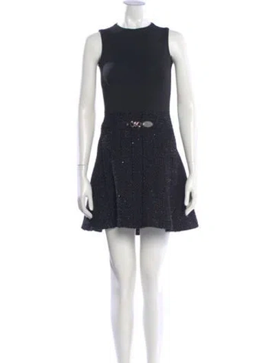 Pre-owned Maje Crew Neck Mini Dress In Multi