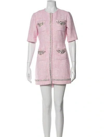 Pre-owned Maje Crew Neck Mini Dress In Multi