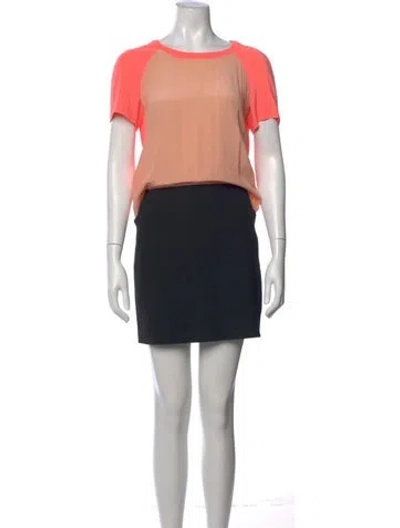 Pre-owned Maje Crew Neck Mini Dress In Multi