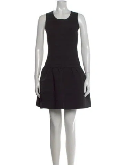 Pre-owned Maje Crew Neck Mini Dress In Multi