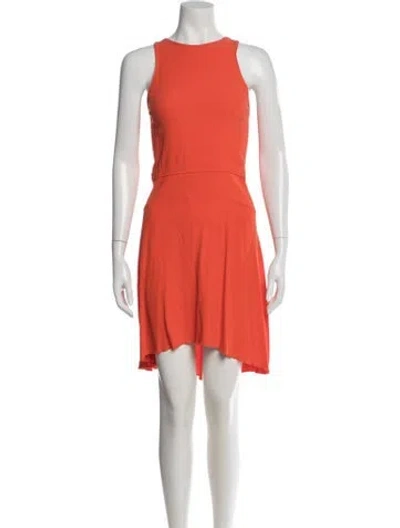 Pre-owned Maje Crew Neck Mini Dress In Orange