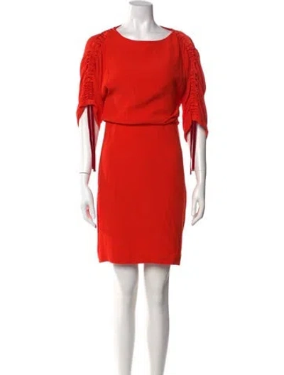 Pre-owned Maje Crew Neck Mini Dress In Orange