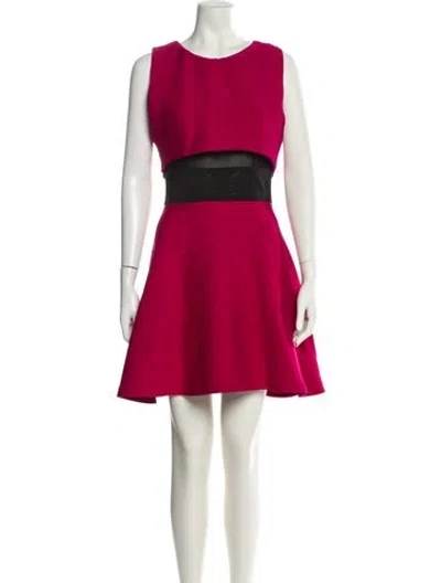 Pre-owned Maje Crew Neck Mini Dress In Pink