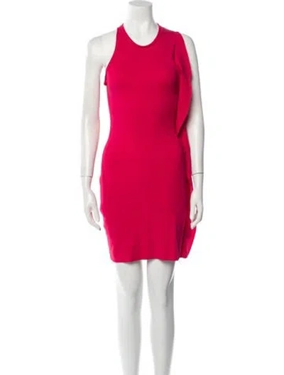 Pre-owned Maje Crew Neck Mini Dress In Pink