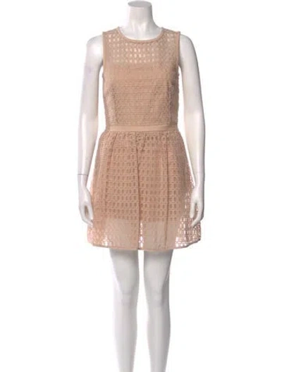 Pre-owned Maje Crew Neck Mini Dress In Pink