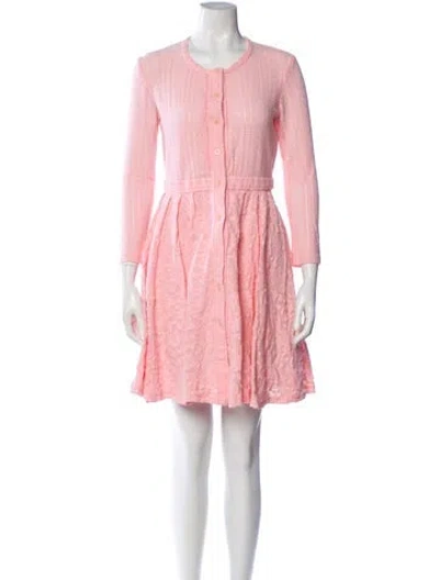 Pre-owned Maje Crew Neck Mini Dress In Pink