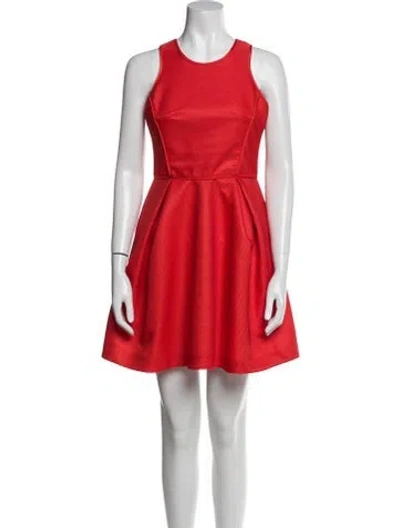 Pre-owned Maje Crew Neck Mini Dress In Pink
