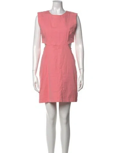 Pre-owned Maje Crew Neck Mini Dress In Pink