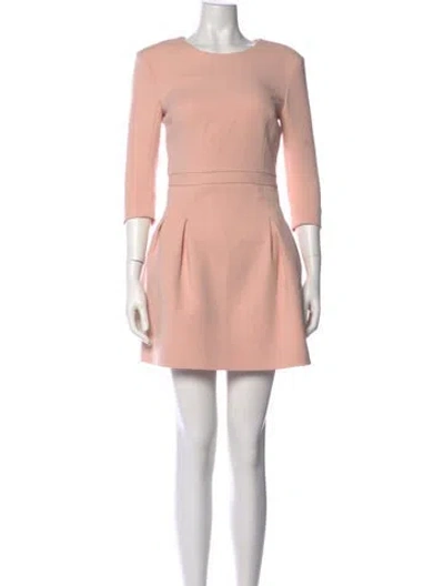 Pre-owned Maje Crew Neck Mini Dress In Pink