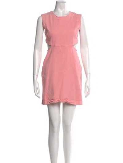 Pre-owned Maje Crew Neck Mini Dress In Pink