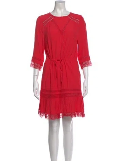 Pre-owned Maje Crew Neck Mini Dress In Pink