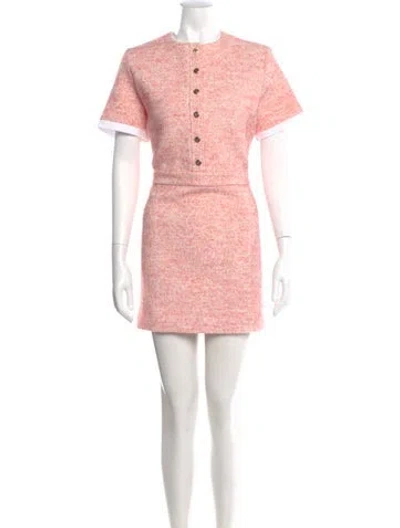 Pre-owned Maje Crew Neck Mini Dress In Pink