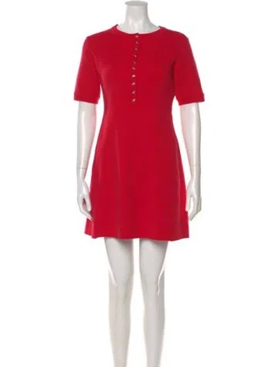 Pre-owned Maje Crew Neck Mini Dress In Pink
