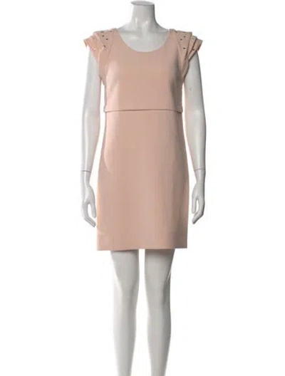 Pre-owned Maje Crew Neck Mini Dress In Pink