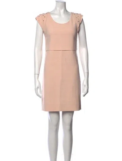 Pre-owned Maje Crew Neck Mini Dress In Pink