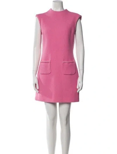 Pre-owned Maje Crew Neck Mini Dress In Pink