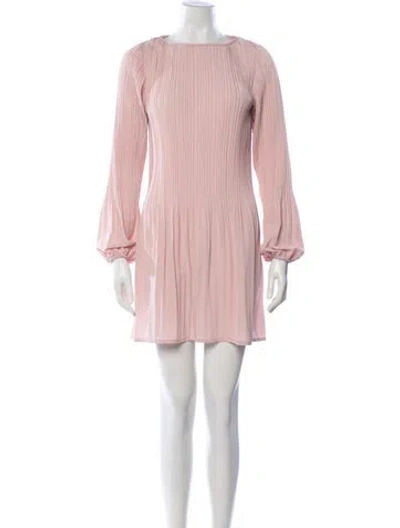 Pre-owned Maje Crew Neck Mini Dress In Pink