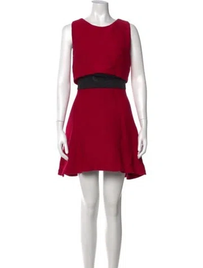 Pre-owned Maje Crew Neck Mini Dress In Pink