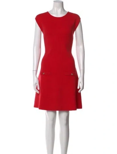 Pre-owned Maje Crew Neck Mini Dress In Red