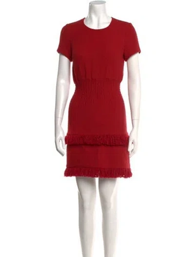 Pre-owned Maje Crew Neck Mini Dress In Red