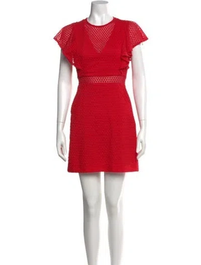 Pre-owned Maje Crew Neck Mini Dress In Red