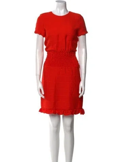 Pre-owned Maje Crew Neck Mini Dress In Red