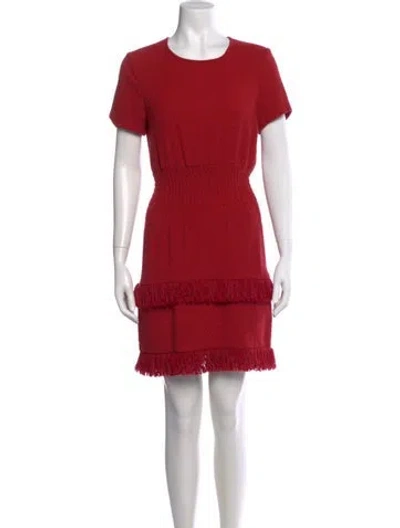 Pre-owned Maje Crew Neck Mini Dress In Red
