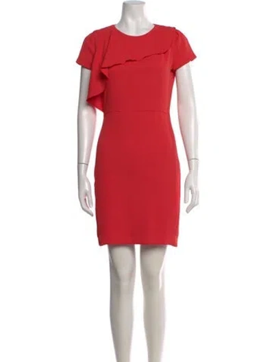 Pre-owned Maje Crew Neck Mini Dress In Red