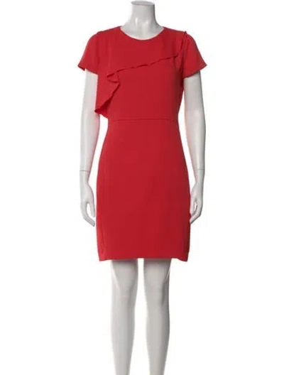 Pre-owned Maje Crew Neck Mini Dress In Red