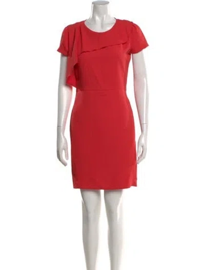 Pre-owned Maje Crew Neck Mini Dress In Red