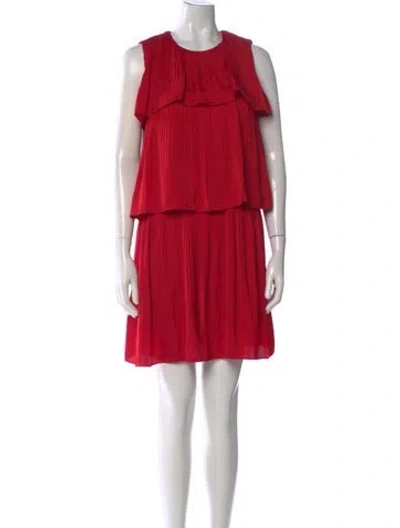 Pre-owned Maje Crew Neck Mini Dress In Red