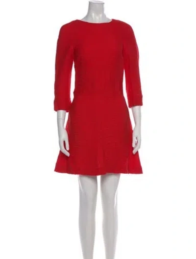 Pre-owned Maje Crew Neck Mini Dress In Red