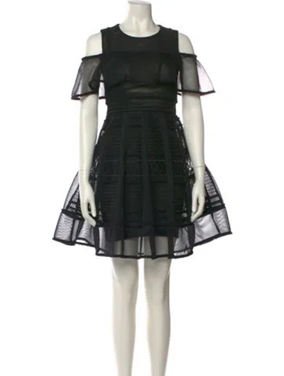 Pre-owned Maje Crew Neck Mini Dress W/ Tags In Black