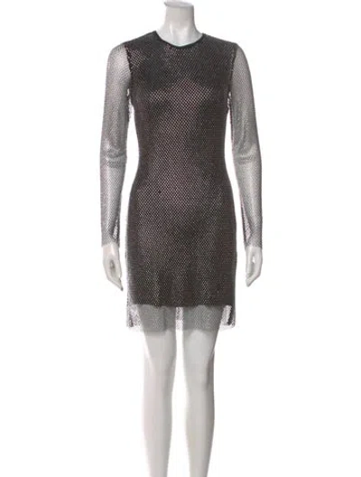 Pre-owned Maje Crew Neck Mini Dress W/ Tags In Black