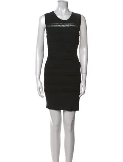Pre-owned Maje Crew Neck Mini Dress W/ Tags In Black