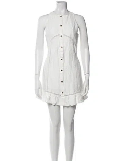 Pre-owned Maje Crew Neck Mini Dress W/ Tags In Neutral