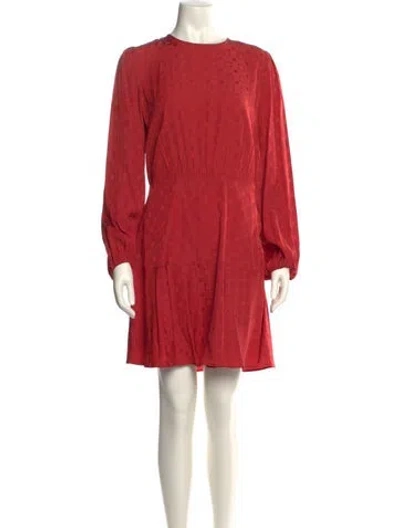 Pre-owned Maje Crew Neck Mini Dress W/ Tags In Red