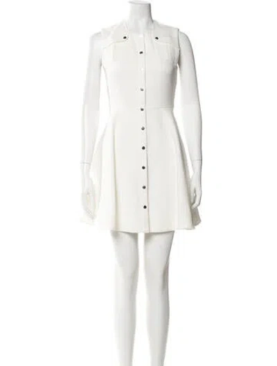 Pre-owned Maje Crew Neck Mini Dress In White