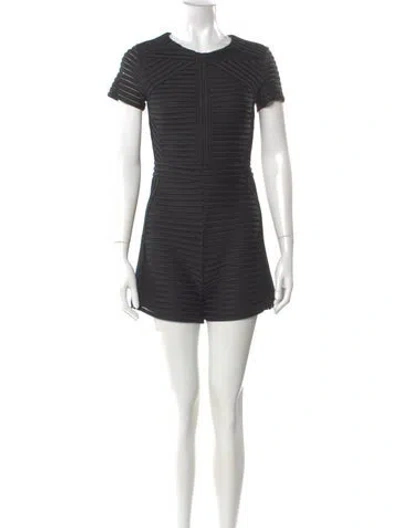 Pre-owned Maje Crew Neck Romper In Black