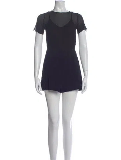 Pre-owned Maje Crew Neck Romper In Black