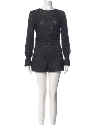 Pre-owned Maje Crew Neck Romper In Gray