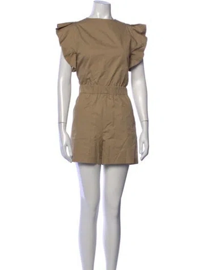 Pre-owned Maje Crew Neck Romper In Neutrals