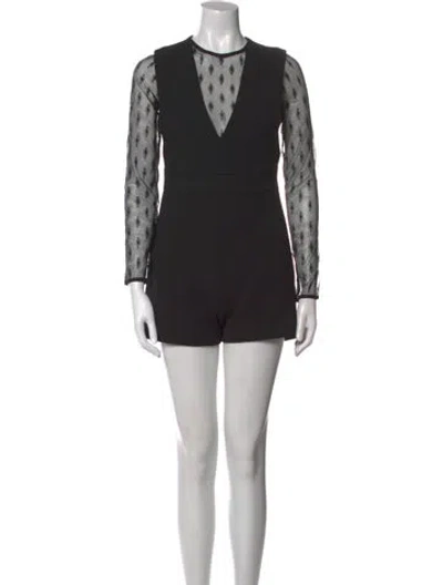 Pre-owned Maje Crew Neck Romper W/ Tags In Black