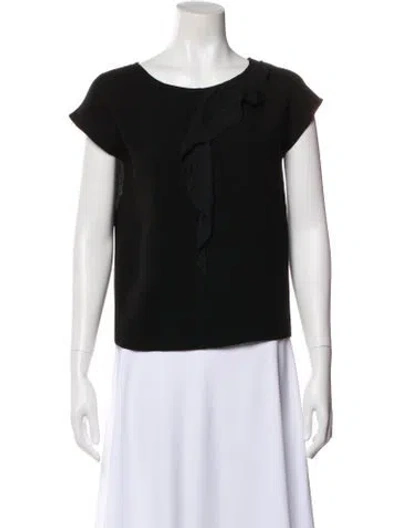 Pre-owned Maje Crew Neck Short Sleeve Blouse In Blue