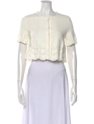 Pre-owned Maje Crew Neck Short Sleeve Blouse W/ Tags In Neutral