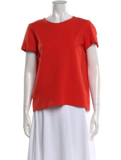 Pre-owned Maje Crew Neck Short Sleeve Top In Red