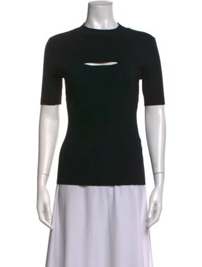 Pre-owned Maje Crew Neck Short Sleeve Top W/ Tags In Black