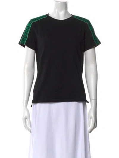 Pre-owned Maje Crew Neck Short Sleeve T-shirt In Black