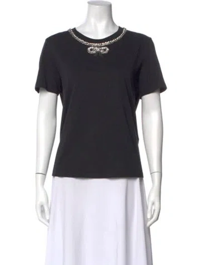 Pre-owned Maje Crew Neck Short Sleeve T-shirt In Black